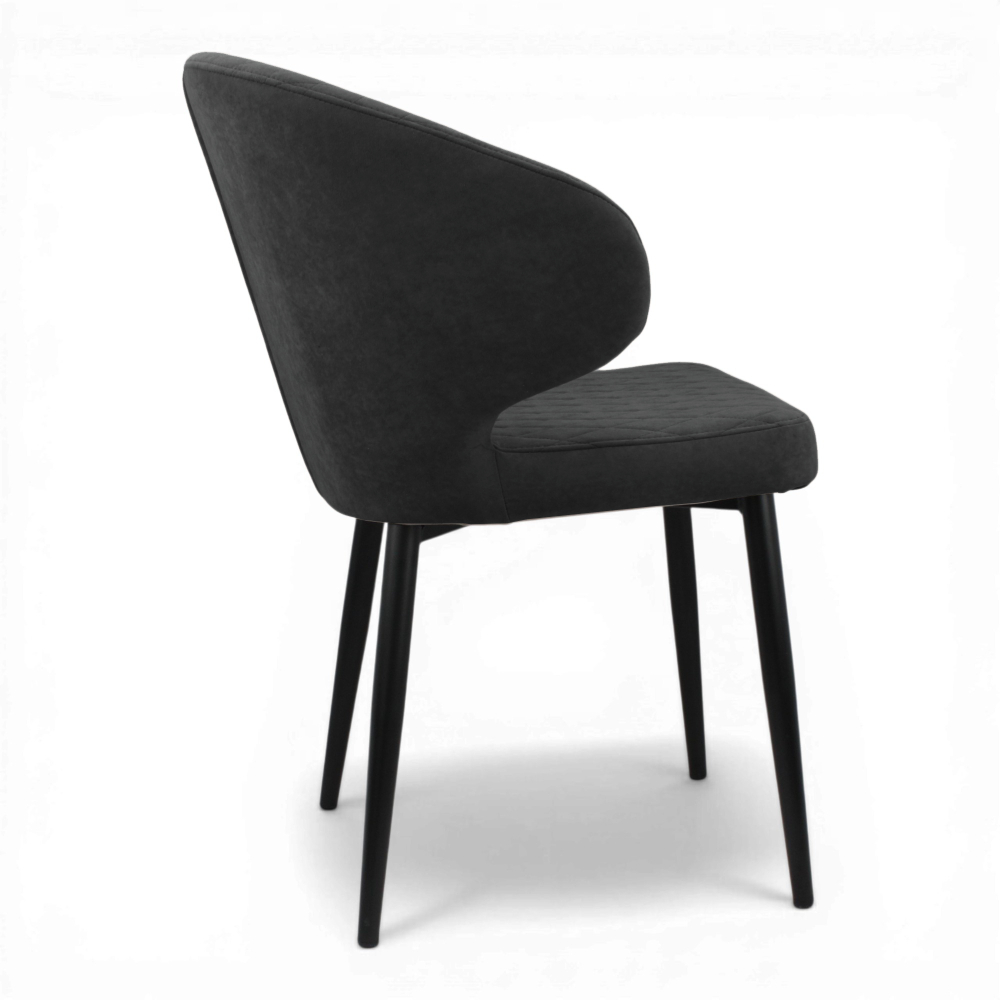 Стул "Нант" (арт. 355), велюр Бренди В50 черный, ножка круглая черная