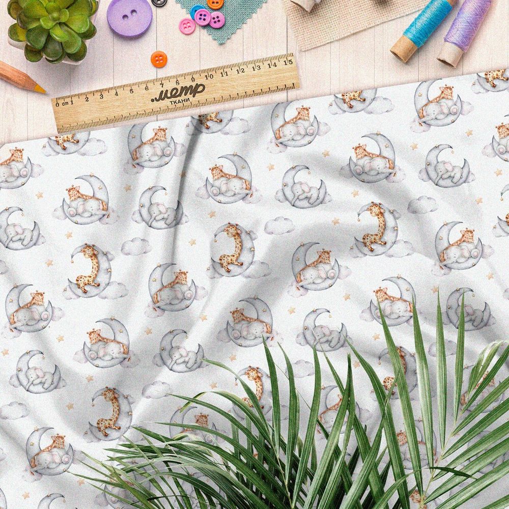 Ткань ниагара зверьки на полумесяце