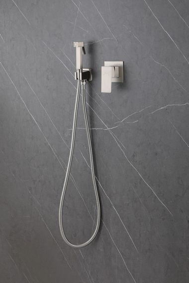 Смеситель ABBER Daheim AF8225SP с гигиеническим душем, сатин