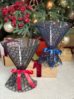 Платье Сетка (круг). Цвет: синий и черный.