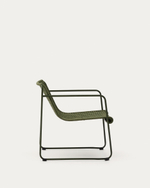 Кресло Maurina из оцинкованной стали зелёного цвета и зелёным шнуром