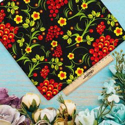 Ткань дюспо русская роспись хохлома