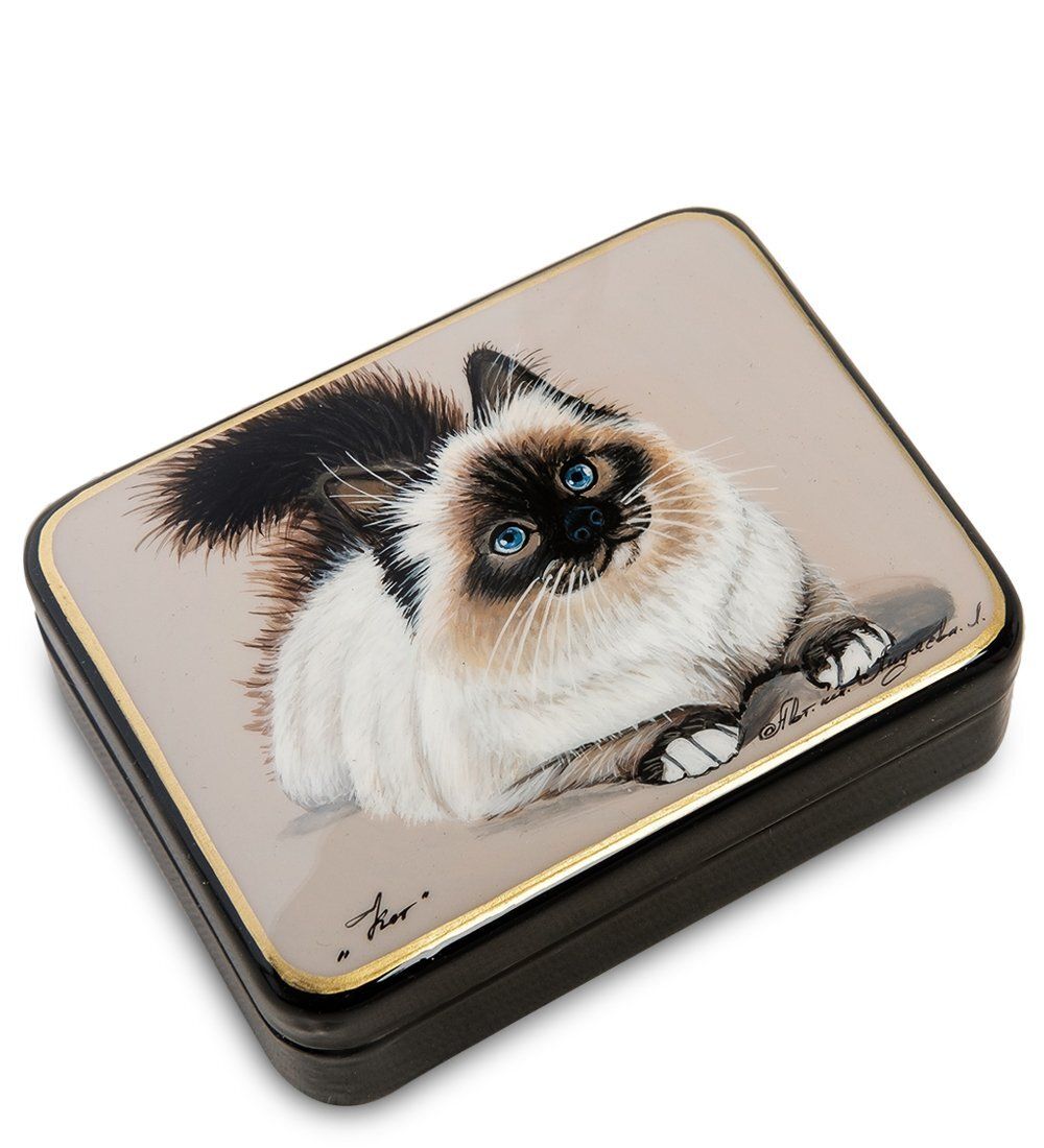 Народные промыслы ШК-55/ 34-F Шкатулка «Кот» исп.Лидяева