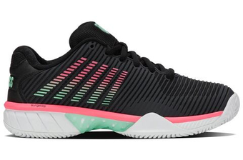 Женские Кроссовки теннисные K-Swiss Hypercourt Express 2 Clay - black/white/neon mint