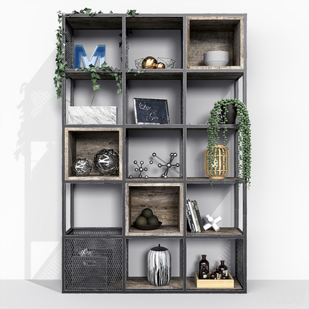 Стеллаж лофт-винтаж тройной