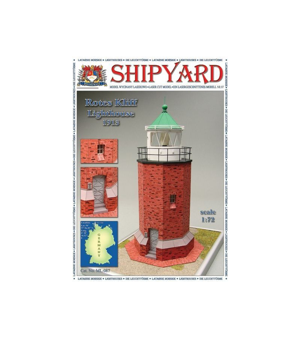 Сборная картонная модель Shipyard маяк Rotes Kliff Lighthouse (№87), 1/72