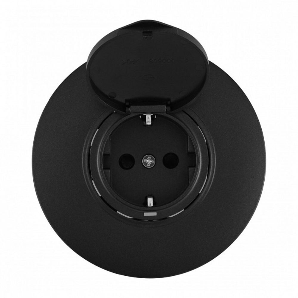 Розетка с заземлением и шторкой, с крышкой Arte Milano SET08-1 SET08-1-41-1 black