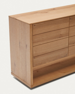 Alguema Сервант с 3 дверцами из дубового шпона с натуральной отделкой 151 x 74 см