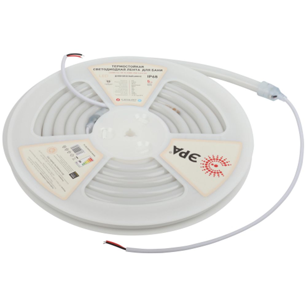 Лента светодиодная термостойкая для бани ЭРА LS2835-9,6-120-24-4000K-IP68-3 year-5m (дневной белый)