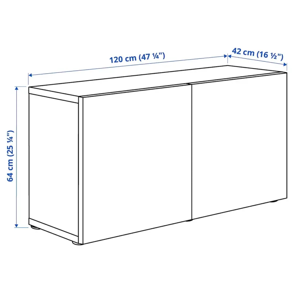 Стеллаж - IKEA BESTÅ/BESTA, 120x42x64 см, бежевый, Бесто ИКЕА