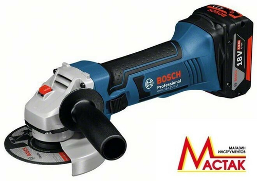 Ак. УШМ Bosch GWS 18-125 V-LI, 1 акк. 4.0 Ач, ЗУ