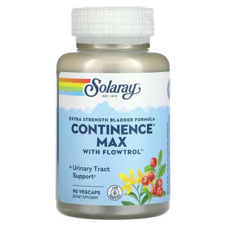 Растительные экстракты и настойки Solaray, Формула для мочевого пузыря Extra Strength, Continence Max с Flowtrol, 90 растительных капсул