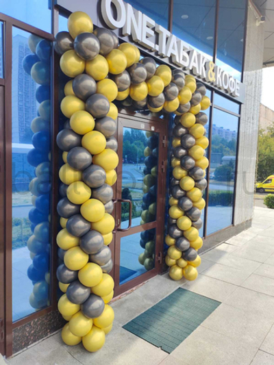 Арка из шаров на вход №2 хром, цвет шаров на выбор