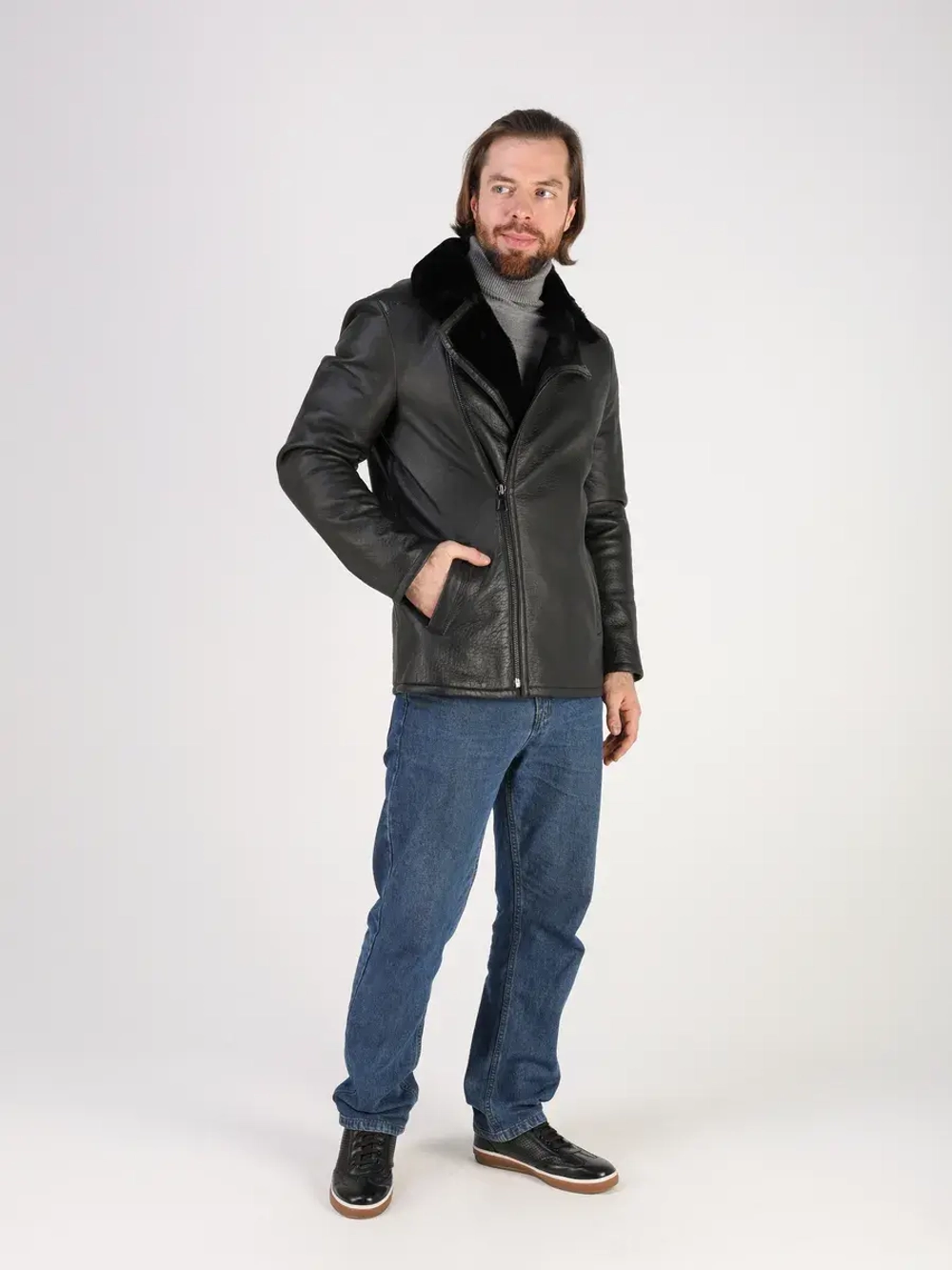 Дубленка зимняя натуральная куртка косуха