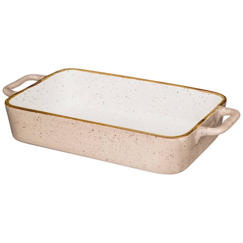 БЛЮДО ДЛЯ ЗАПЕКАНИЯ С КРЫШКОЙ BRONCO "NATURE" 35*17*7,5 СМ 1500 МЛ КРЕМОВОЕ (КОР=6ШТ)