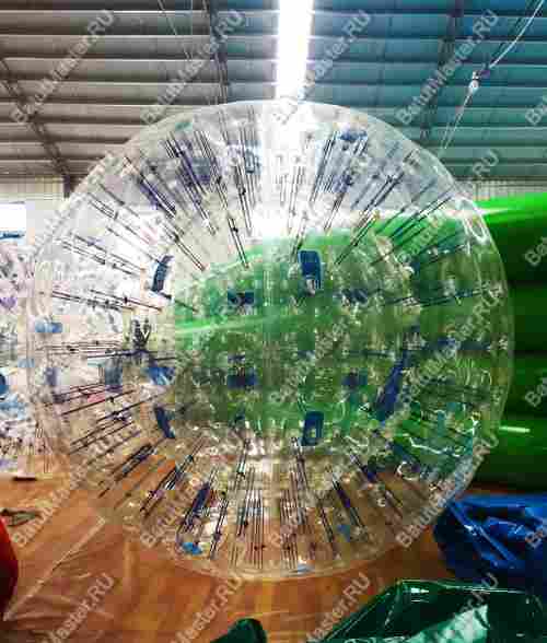 Зорб ТПУ "Капля" с цветными стропами, диаметр 2,5 м