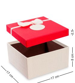 WF-32-A Набор коробок из 3шт «Прямоугольник» цв.бел./красн.