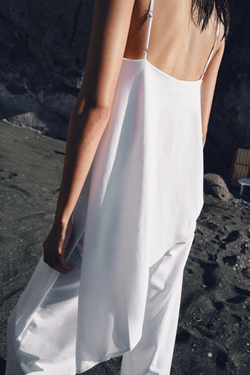 ZARA ТОП АСИММЕТРИЧНОГО КРОЯ ИЗ ПЛОТНОГО ХЛОПКА, БЕЛЫЙ