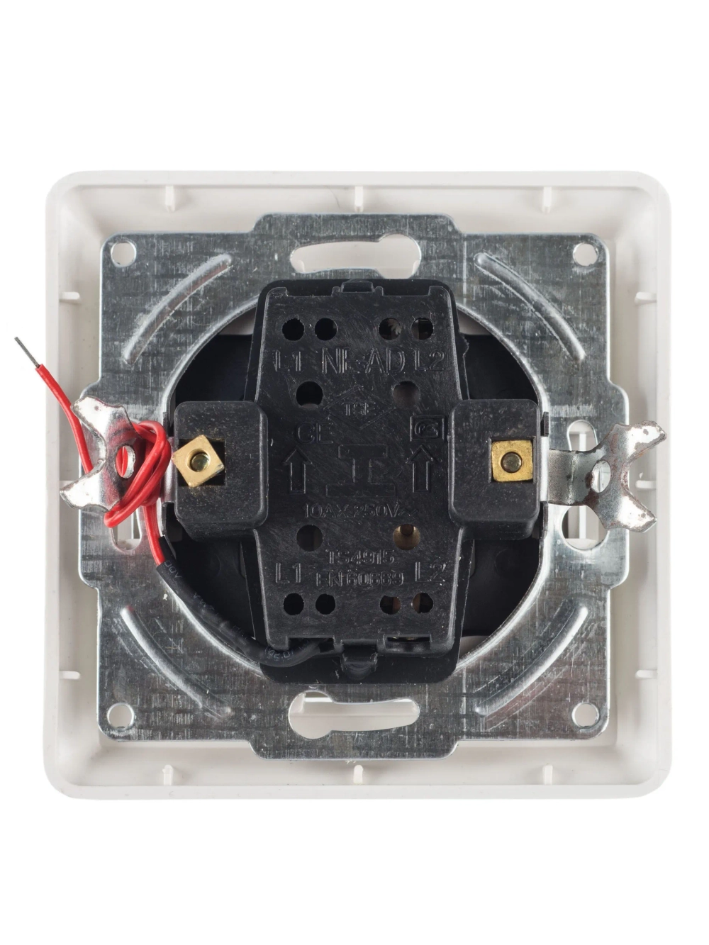 1-клавишный выключатель NE-AD с подсветкой, 10А, 250В, Aras, Белый, 93-110-01I