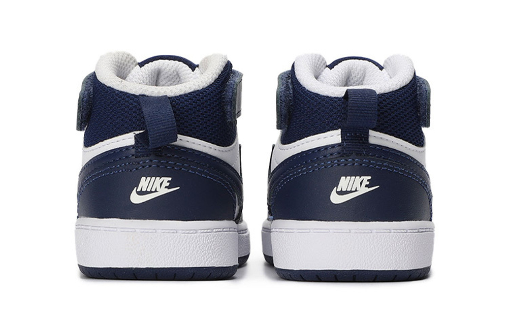 Baby Nike Mid 2 non-slip wear-resistant mid-top sneakers blue and white