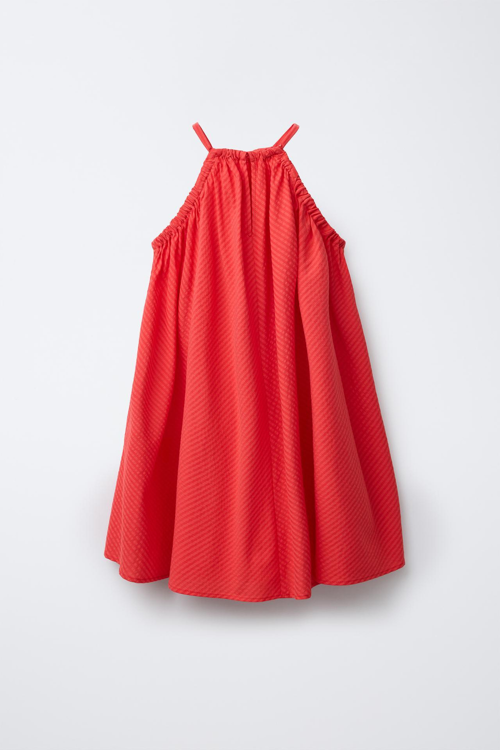 ZARA ПЛАТЬЕ ИЗ РЕЛЬЕФНОЙ ТКАНИ, КРАСНЫЙ