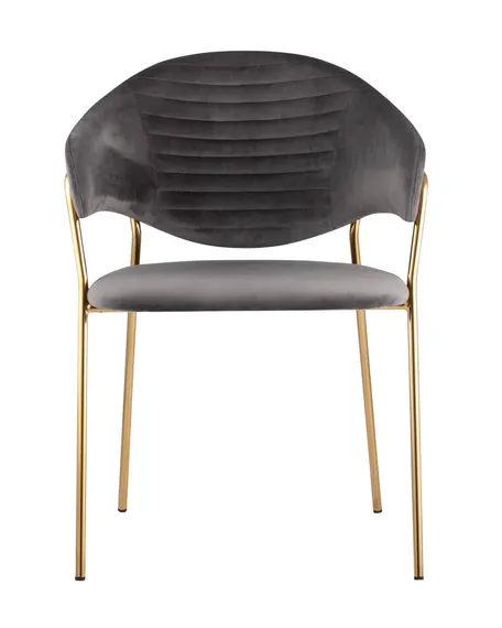 Стул Vita, темно-серый велюр, золотые ножки