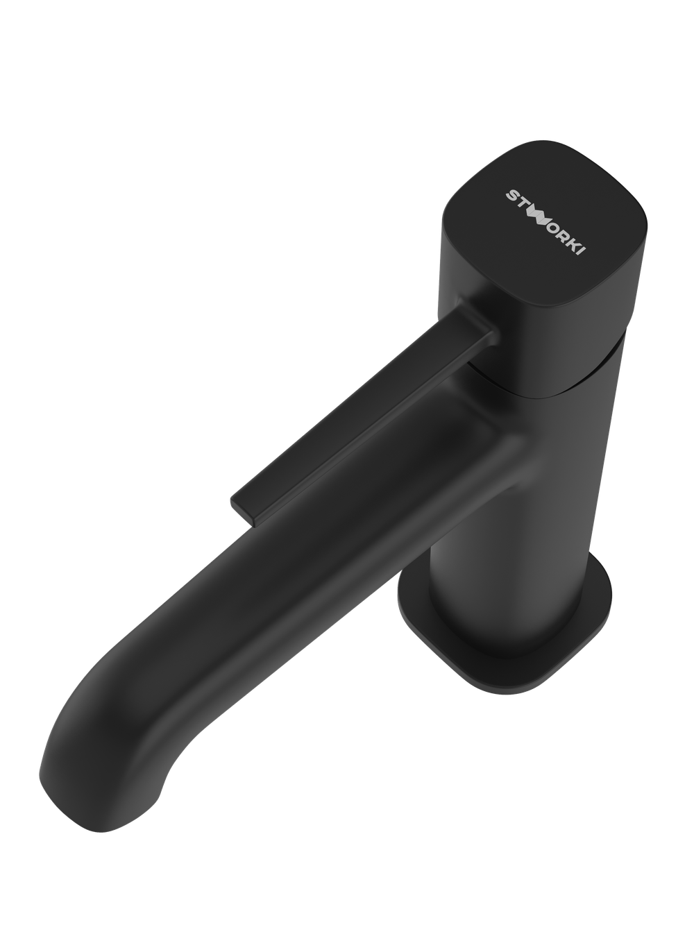 Смеситель для раковины STWORKI Эстерсунд S31010BK + донный клапан SW-001BK черный матовый
