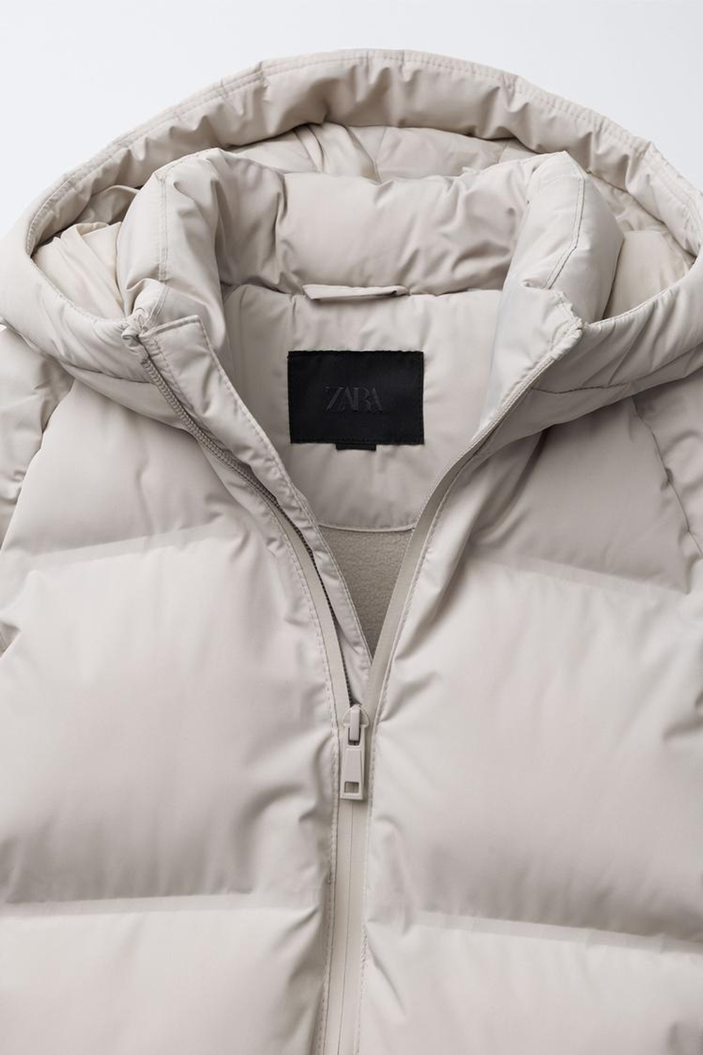 ZARA КУРТКА С НАШИВКОЙ WATER REPELLENT, ЦВЕТ ЛЬДА