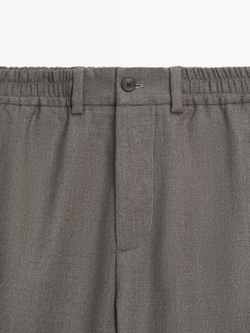 Massimo Dutti Брюки из шерстяной смеси, серо-коричневый