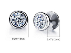 Серьги мужские с фианитом Steelman 88006