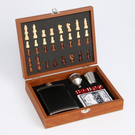 3470682 Набор 6 в 1: фляжка 8 oz, рюмка, воронка, кубики 5 шт