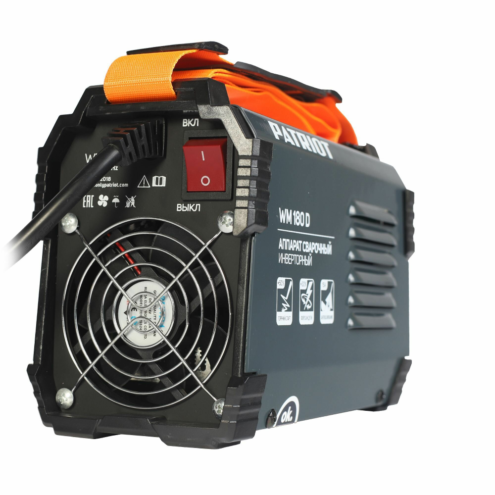 Аппарат сварочный инверторный PATRIOT WM 180 D /ММА /180 А /7,8 кВт /ПВ 70% /работа от 140 В