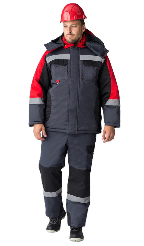 Костюм зимний Фаворит-Мега (Протек, 240) п/к, черный/красный/серый