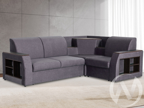 Диван угловой Сенатор (ДУ) 2022 SQUARE 22 (велюр серый)