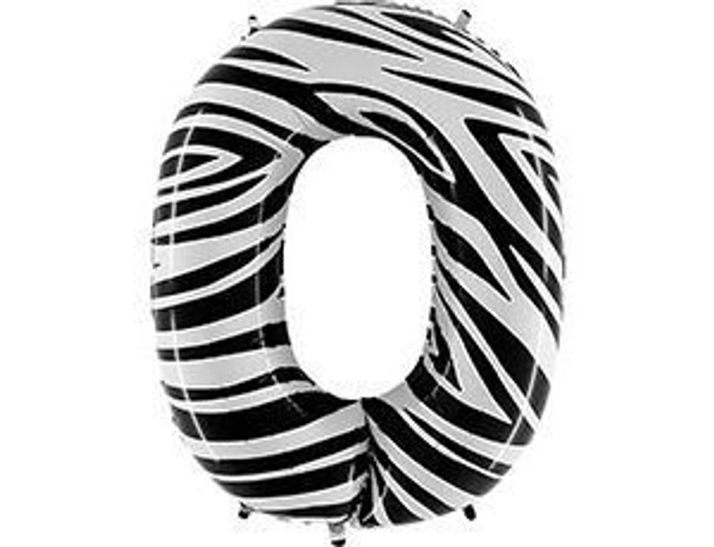 Г 40&quot;/102 см Цифра Zebra (Зебра) &quot;0&quot;, 1 шт.
