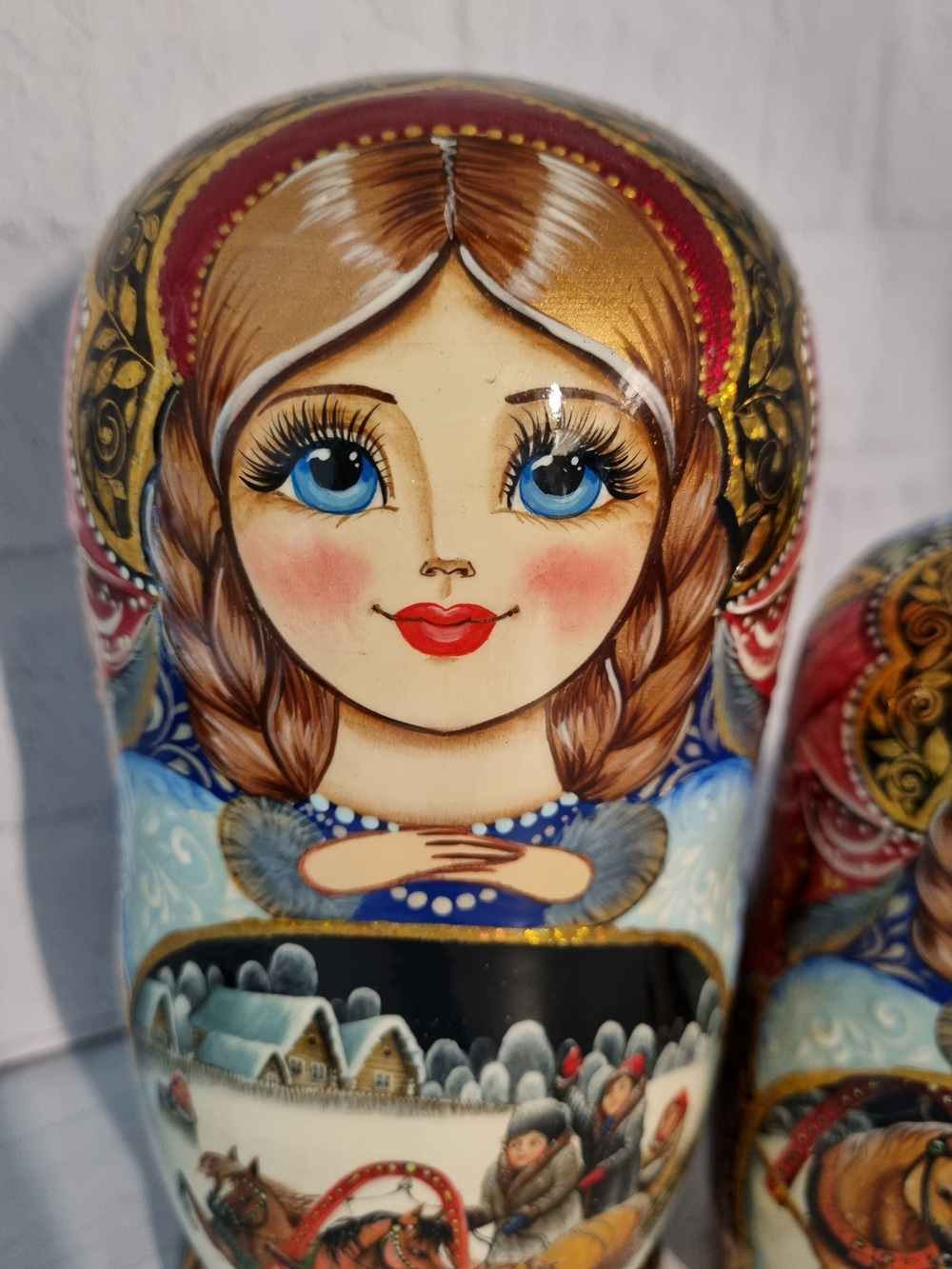 Матрешка 21см "Русская зима" 7 мест