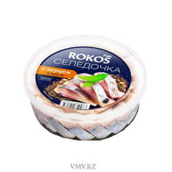 Селедочка ROKOS С перцем в масле 500 гр