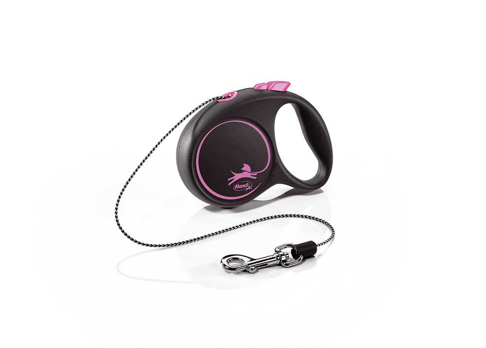 Flexi new Black Design рулетка для собак 8 кг трос 3 м.