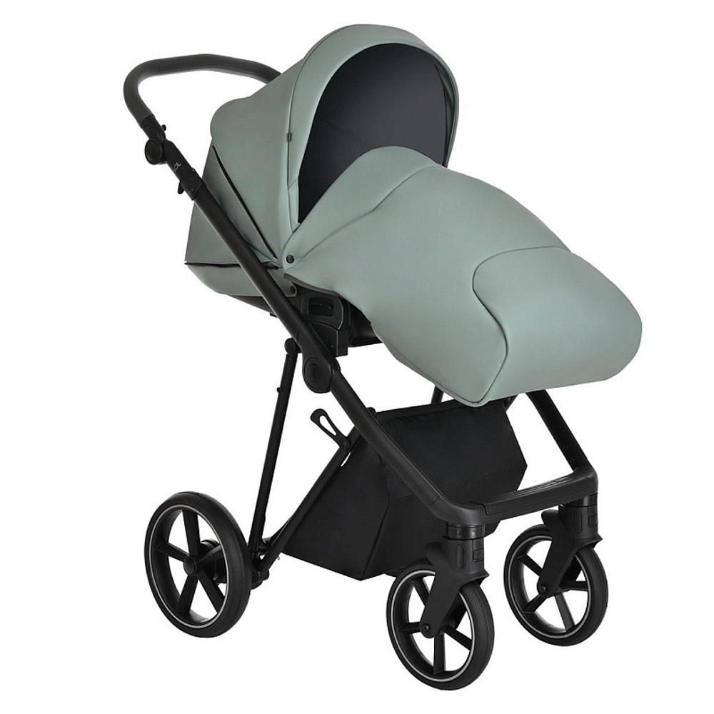 Детская коляска Roan Sol Кожа 2 в 1 RSL/2023 Misti Mint/Grey/руч. Серый