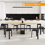 Стол трансформер NOVUS 2, цвет дуб крафт золотой/ черное дерево