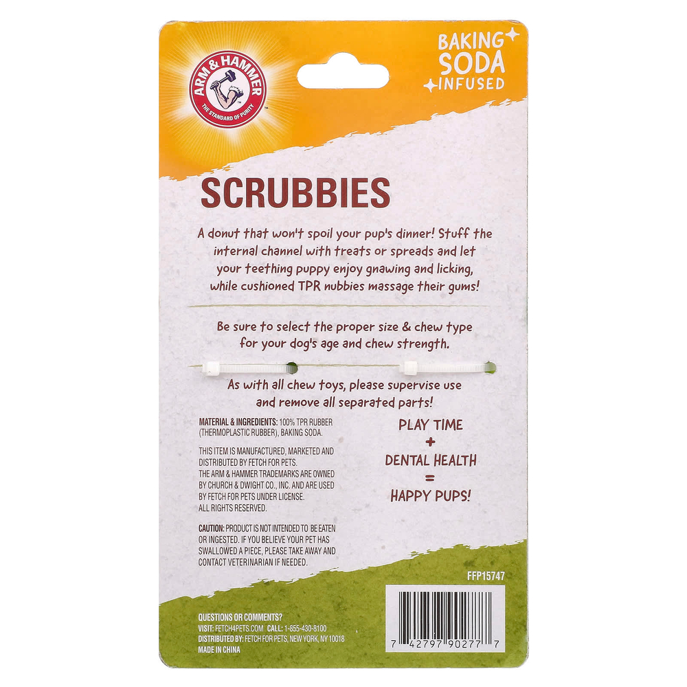 Arm & Hammer, Scrubbies, стоматологическая игрушка для щенков, кольцо, 1 игрушка