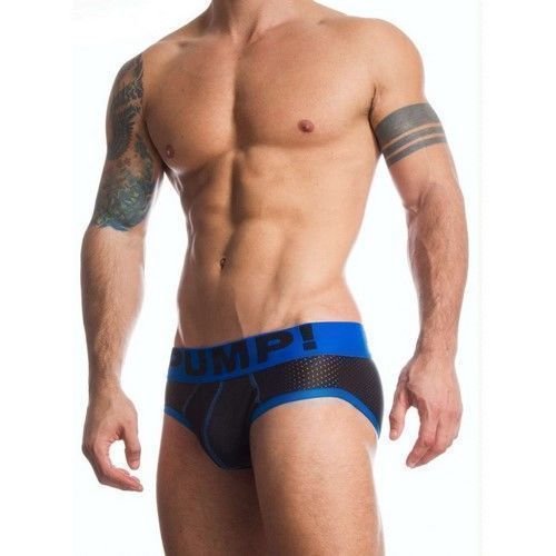 Мужские трусы брифы в сеточку Pump Touchdown Brief Black Blue