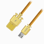 Кабель USB - MicroUSB Remax RC-064m (оплетка ткань) Золото