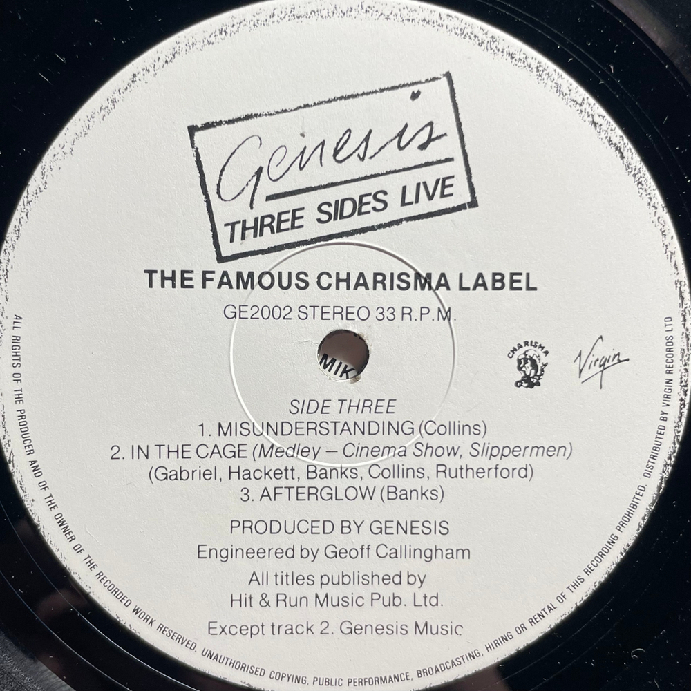 Genesis ‎– Three Sides Live 2LP (Англия)