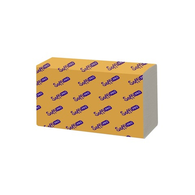 Полотенца бумажные V-сложения, 200 штук, 2-слойные, 21х23 SoffiPro