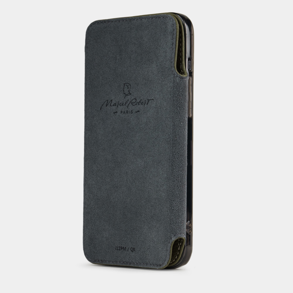 Чехол Benoit для iPhone 12/12Pro из кожи теленка, зеленого цвета