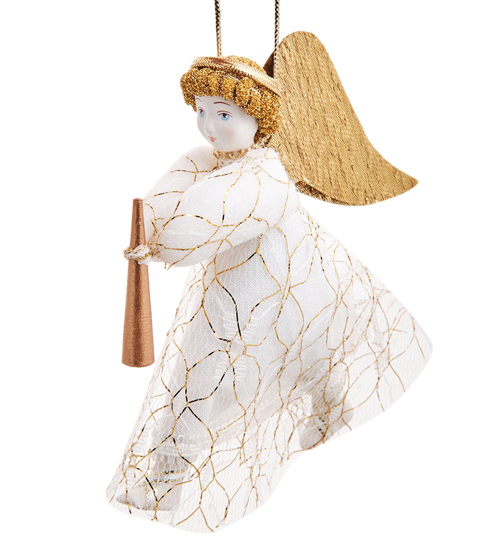 RK-943 Кукла подвесная «Ангел с золотой дудочкой»