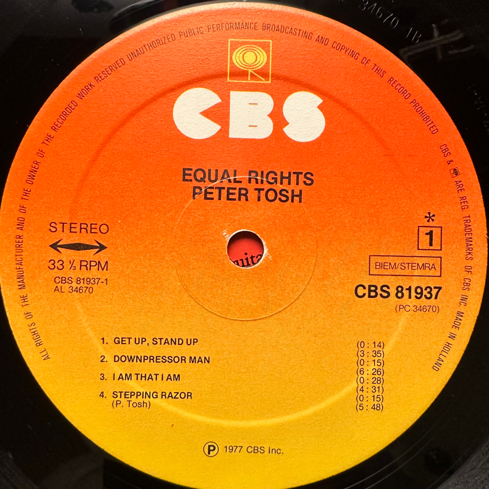 Peter Tosh - Equal Rights (Голландия 1977г.)