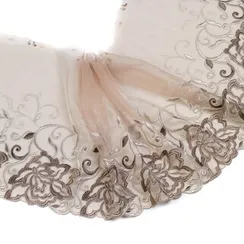 Вышивка на сетке телесная/кофе (правая) 24 см