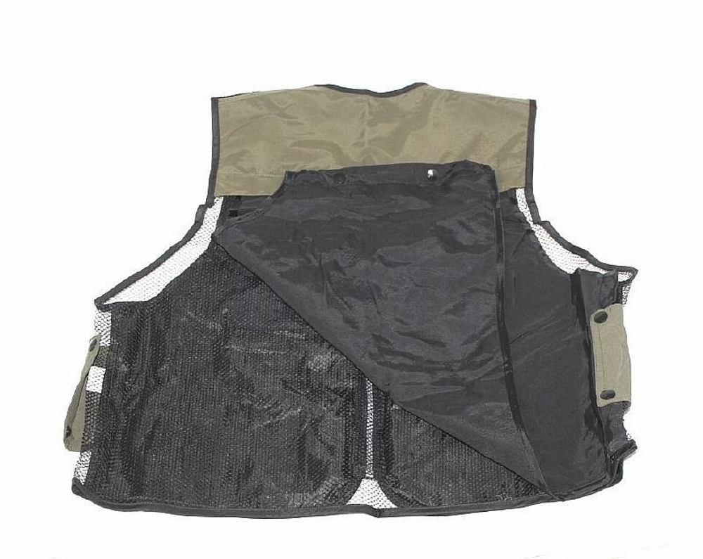 Жилет оливковый сетчатый с карманами